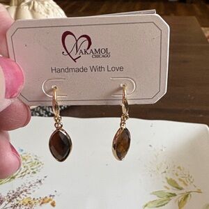Nakamol Gold and Brown Earrings firm